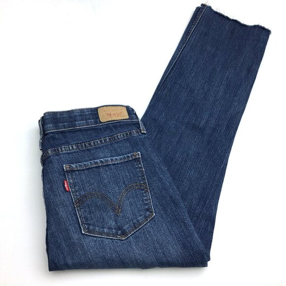 Levi's 525 Perfect Waist Jeans Straight Leg Distressed Frayed Hems size 10 - Picture 1 of 9
